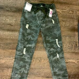 Denim camo justice jeans size 12